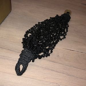 Black bead/string/crocheted bracelet